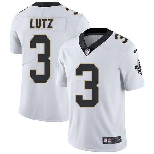 Men New Orleans Saints #3 Wil Lutz Nike White Limited NFL Jersey